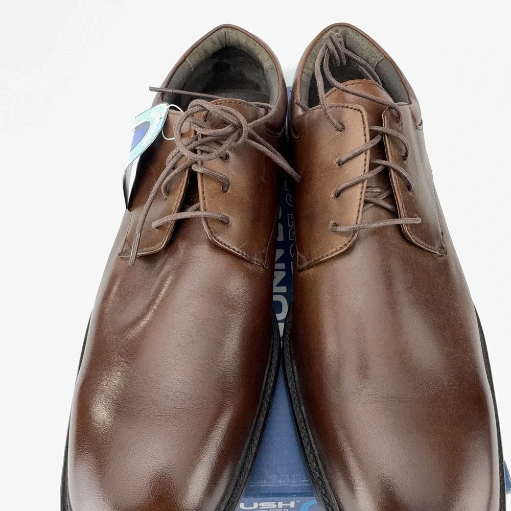 Nunn Bush Maury Brown Leather Plain Toe Oxford Shoes Mens‎ 12M NIB